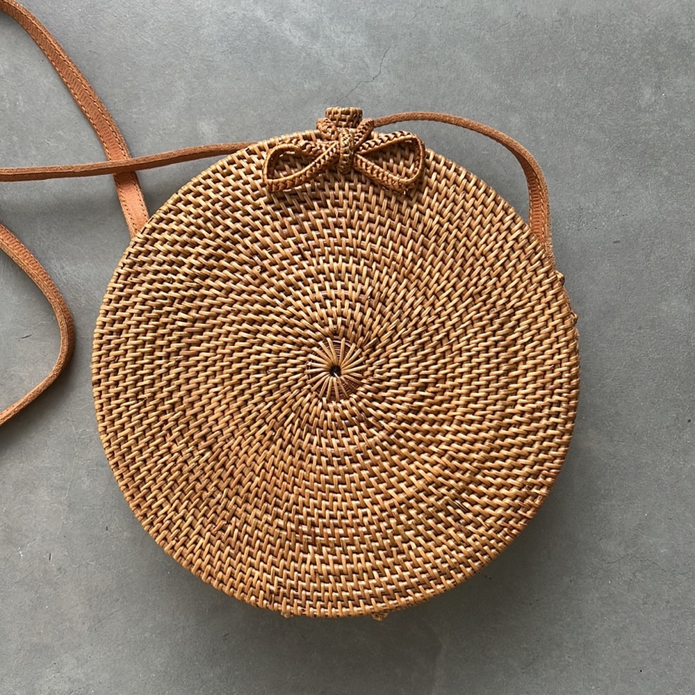 Handwoven Rattan Crossbody Bag - Picture 2 of 5
